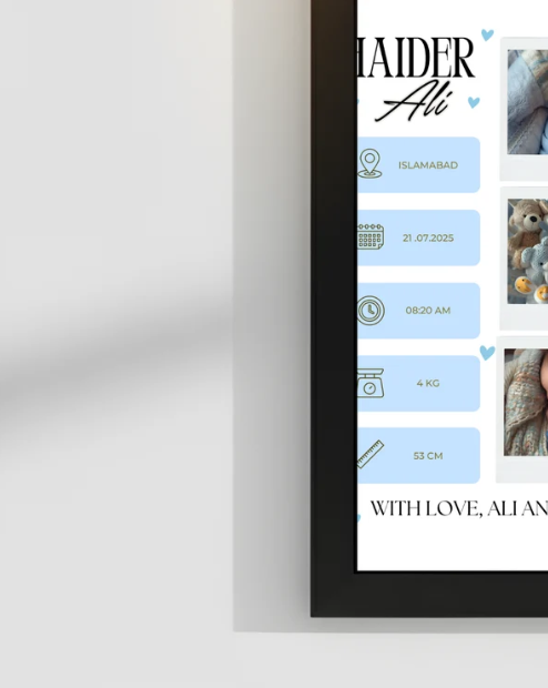 Welcome to world Customize Baby Picture frames | Size 8x12 inches