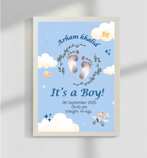 Welcome to world baby Hand and Foot print frames | Size 8x12 inche