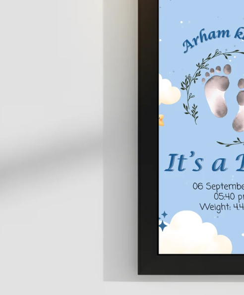 Welcome to world baby Hand and Foot print frames | Size 8x12 inche