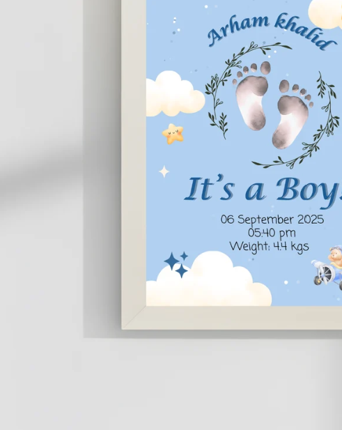 Welcome to world baby Hand and Foot print frames | Size 8x12 inche