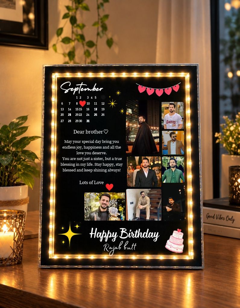 2 in 1 3D customized Magic Mirror Frame | Mirror light Photo frame | Special Love Gift| Design 7