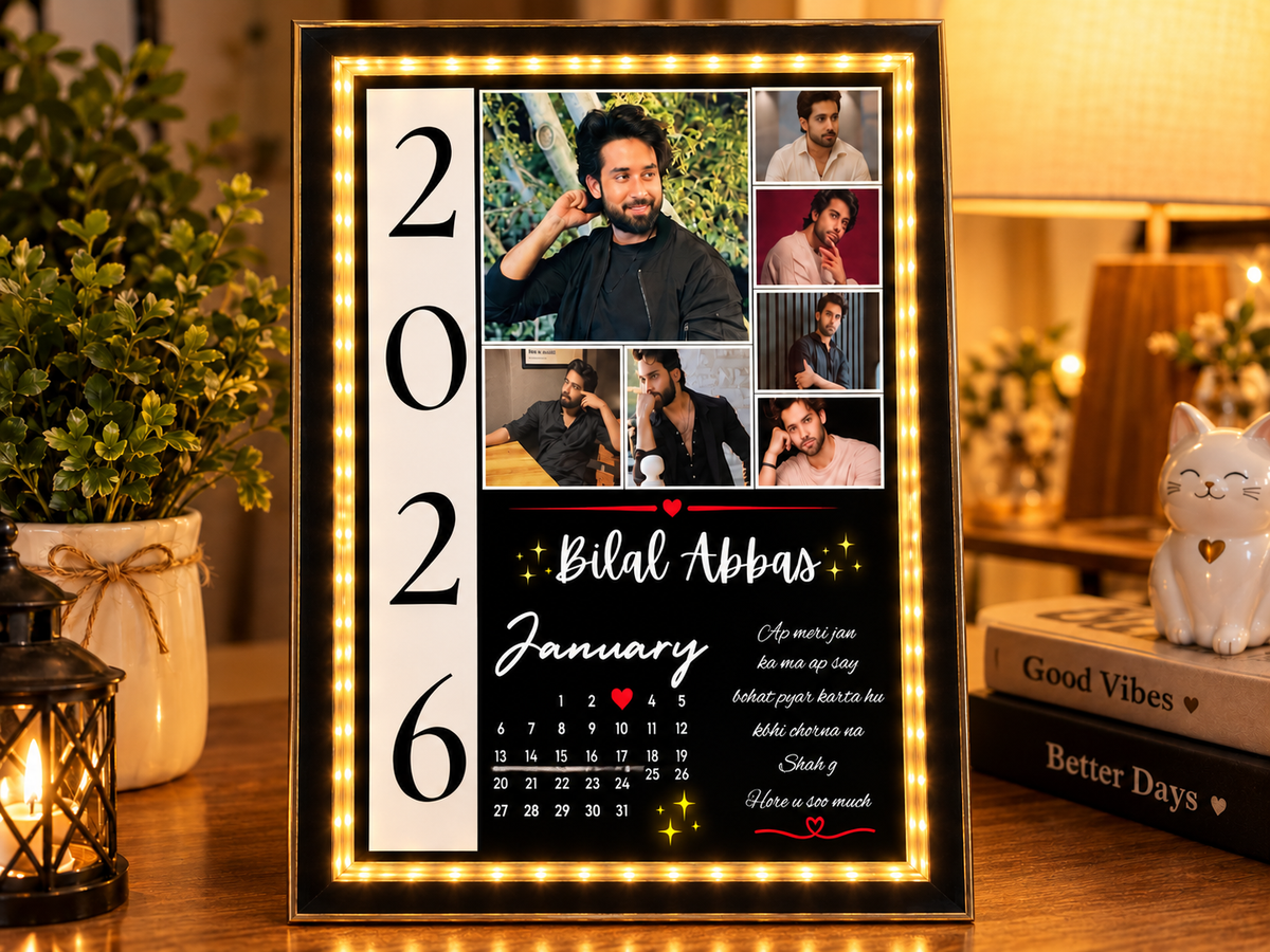 2 in 1 3D customized Magic Mirror Frame | Mirror light Photo frame | Special Love Gift| Design 2